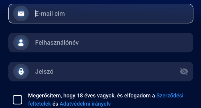 Regisztrálj egy új fiókot